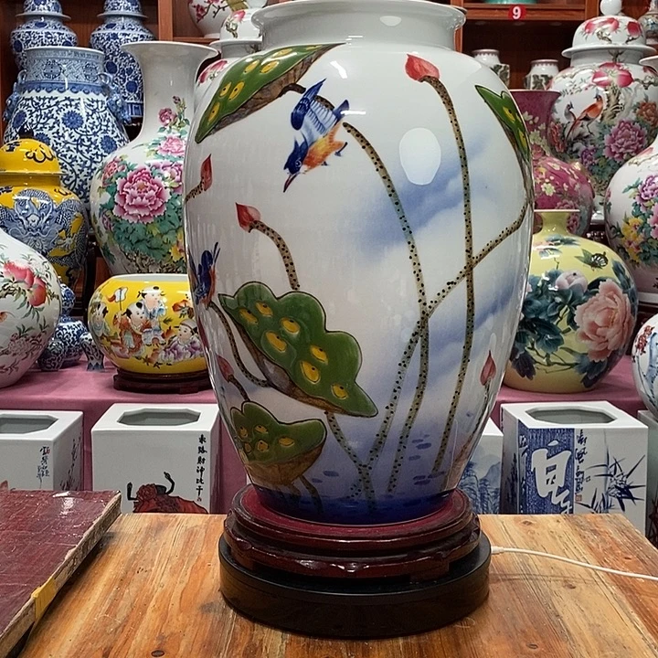 春***天景德镇陶瓷手工手绘花瓶摆件
