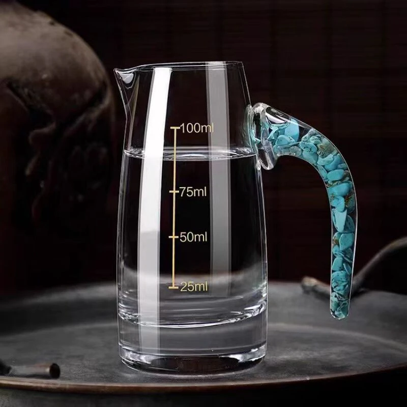 水晶切割带六杯分茶具茶器