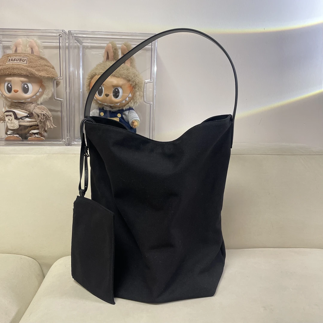 【MIA】ROW新款帆布配牛皮水桶包子母包慵懒大容量托特购物袋单肩包