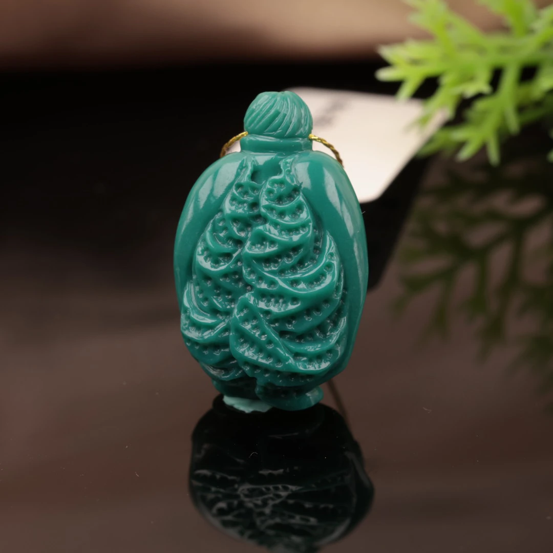 原矿纯天然绿松石精品白菜吊坠