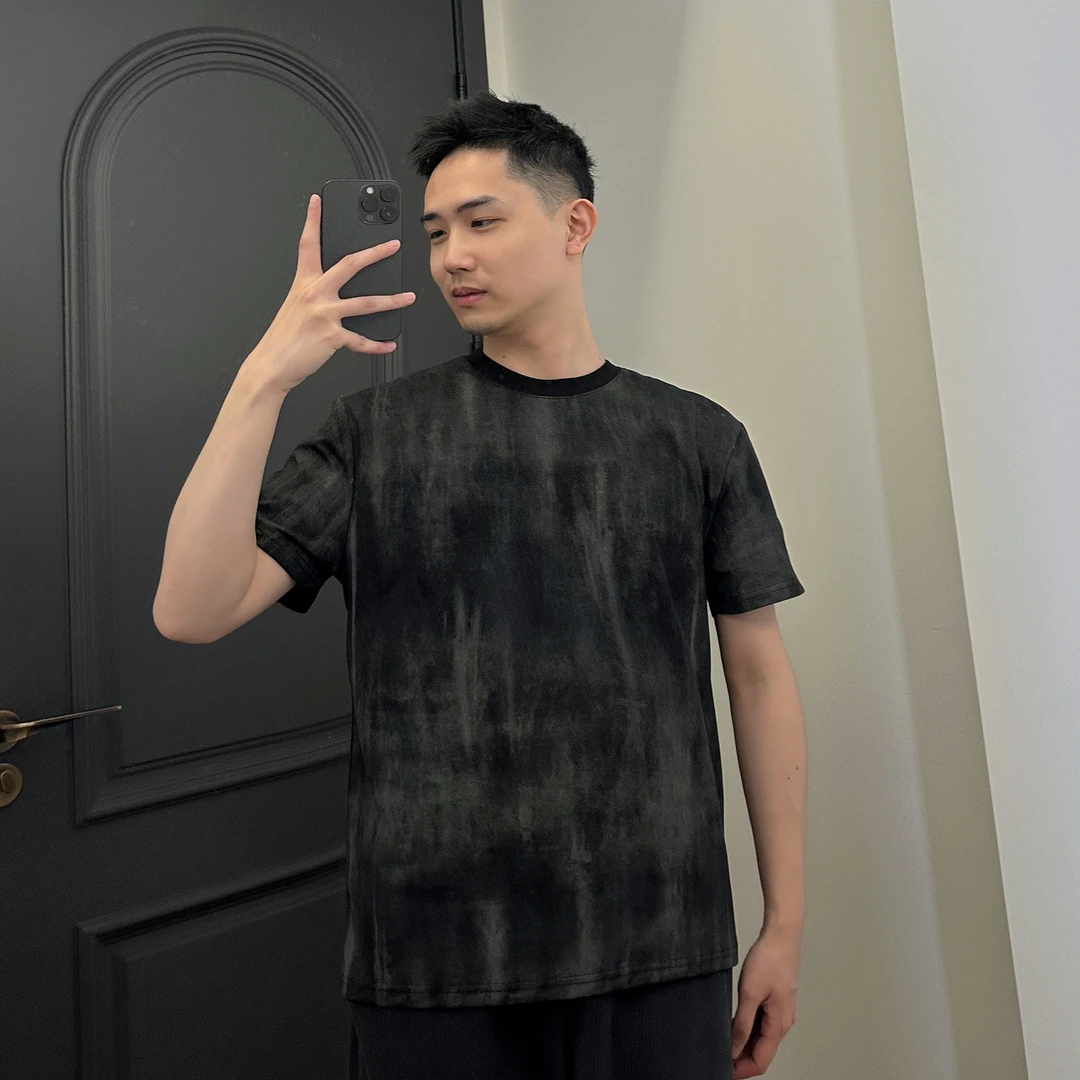 2025新款夏季潮牌气场强大高级感爆款设计感男装短袖t恤圆领上衣