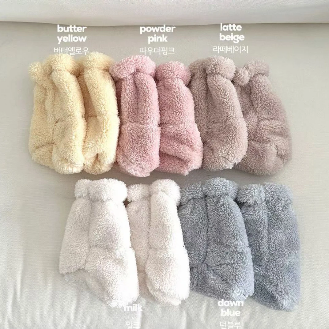 韩国星宝家25冬儿童纯色珊瑚绒脚套