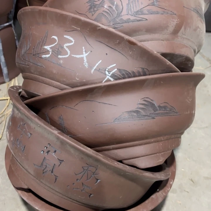 紫砂花盆100-5。 33-14。