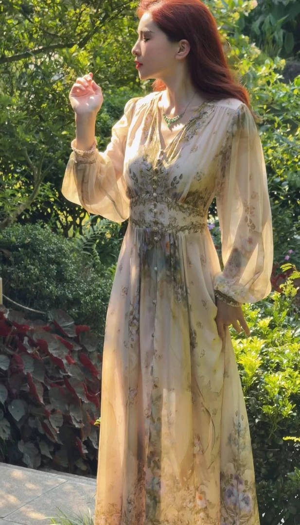 【2025陌上花开-瑶瑶】重磅100桑蚕丝连衣裙8E-058-25