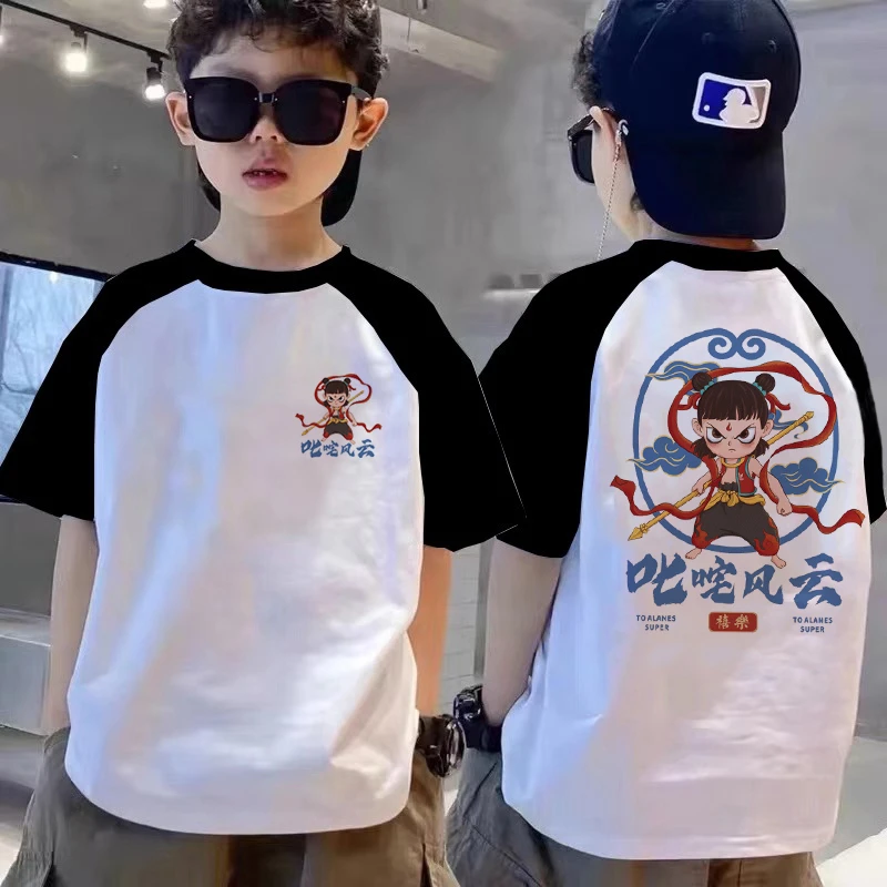 哪咤魔童闹海男童短袖t恤新款儿童夏季儿童上衣可爱百搭休闲时尚
