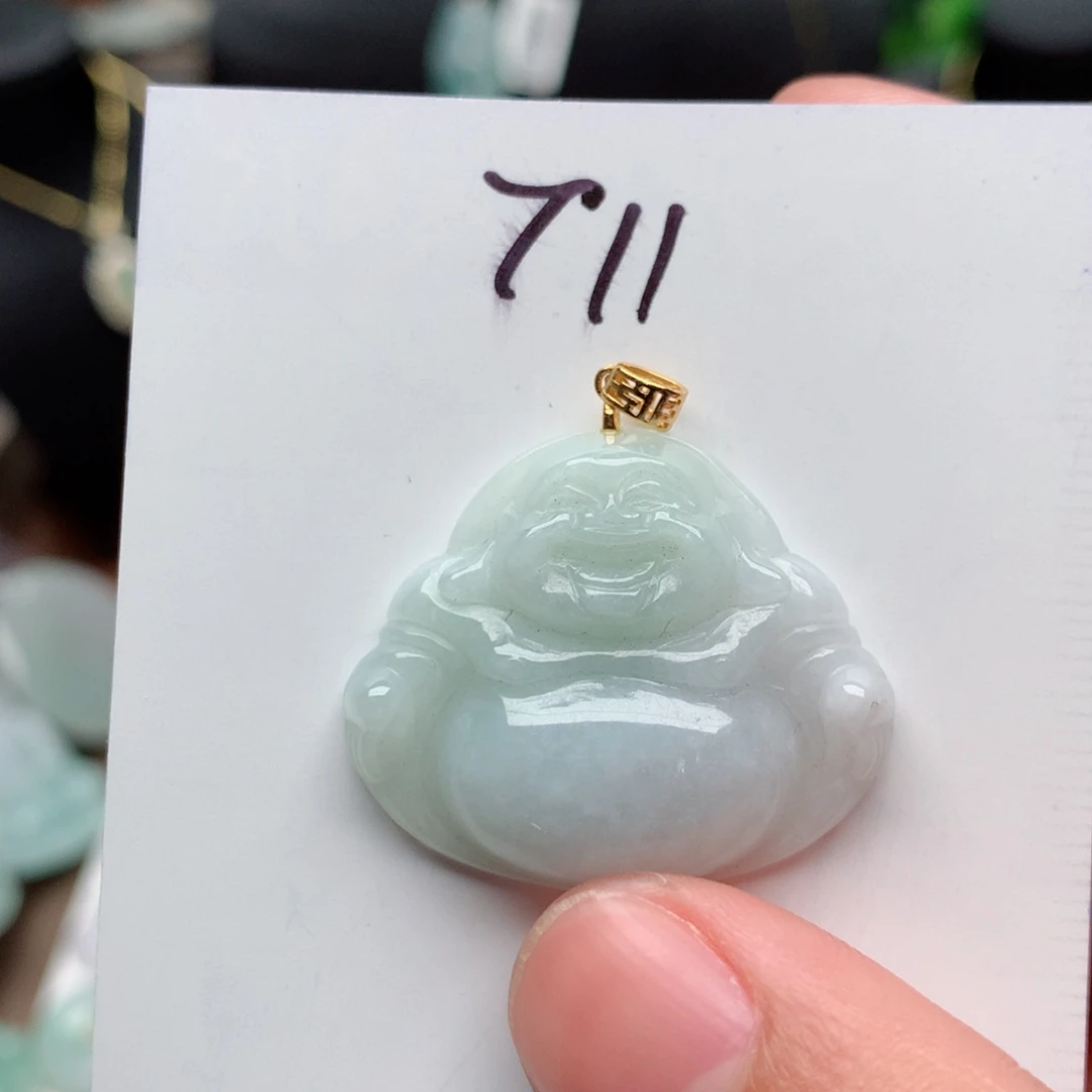 翡翠颈饰银S925镀金镶嵌吊坠