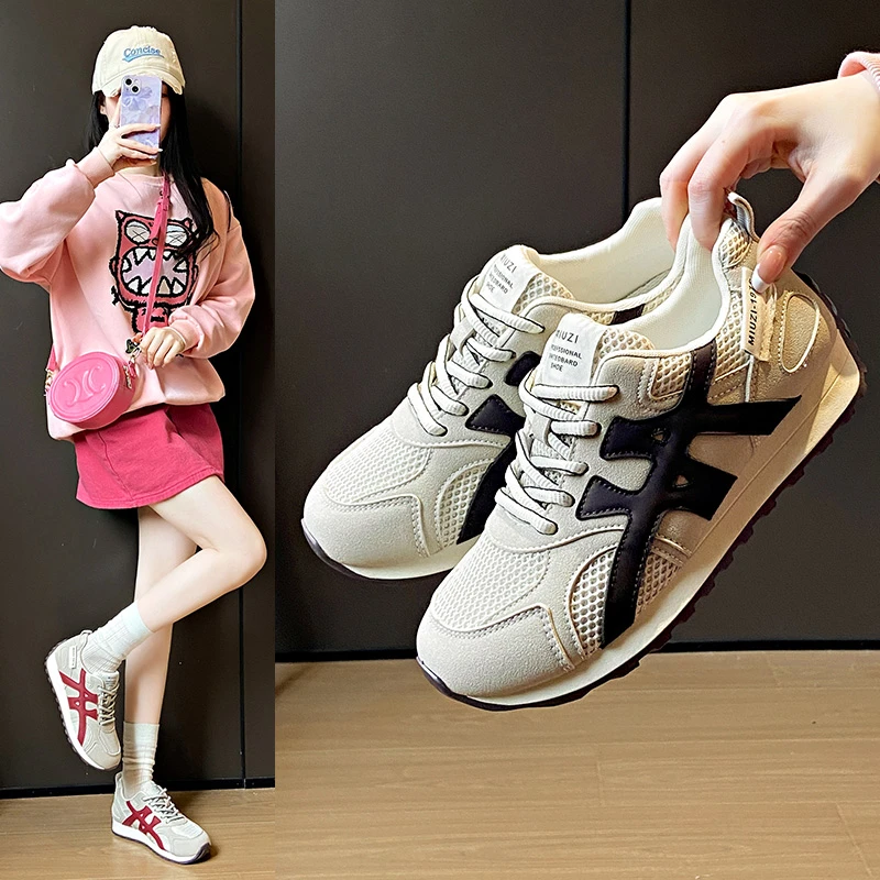 爆款网面2025小白鞋女春季新款韩版ins女休闲运动百搭阿甘鞋街拍