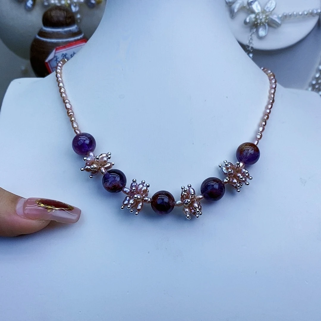 淡水珍珠颈饰银S925镶嵌