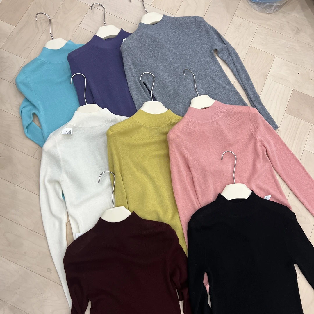 010804时尚彩色针织打底纯色