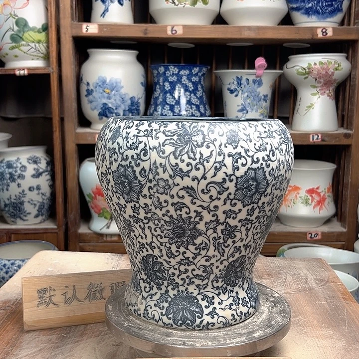 陶鱼尾复古青花陶瓷陶瓷陶瓷