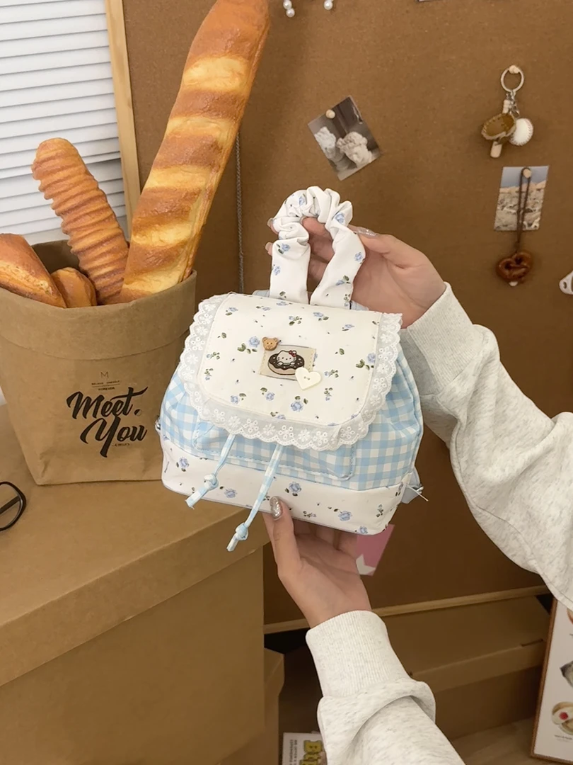 可爱小香风蝴蝶结大学生时尚百搭潮流简约高级感手提双肩包包