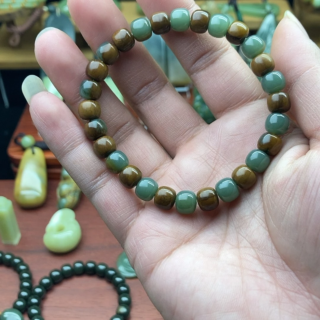 岫岩河磨玉（透闪石质玉）未镶嵌手链