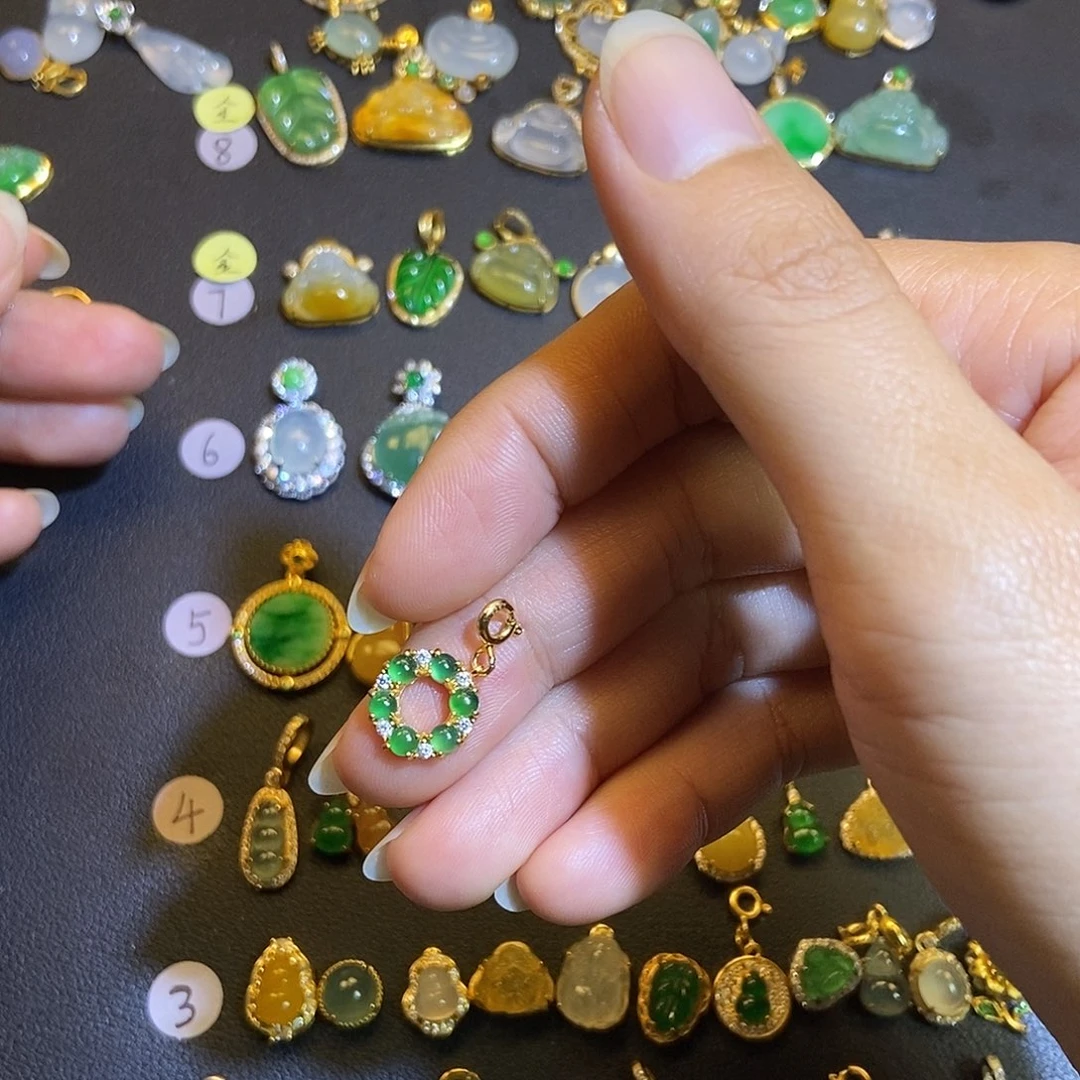 翡翠银S925镶嵌吊坠(不含链)