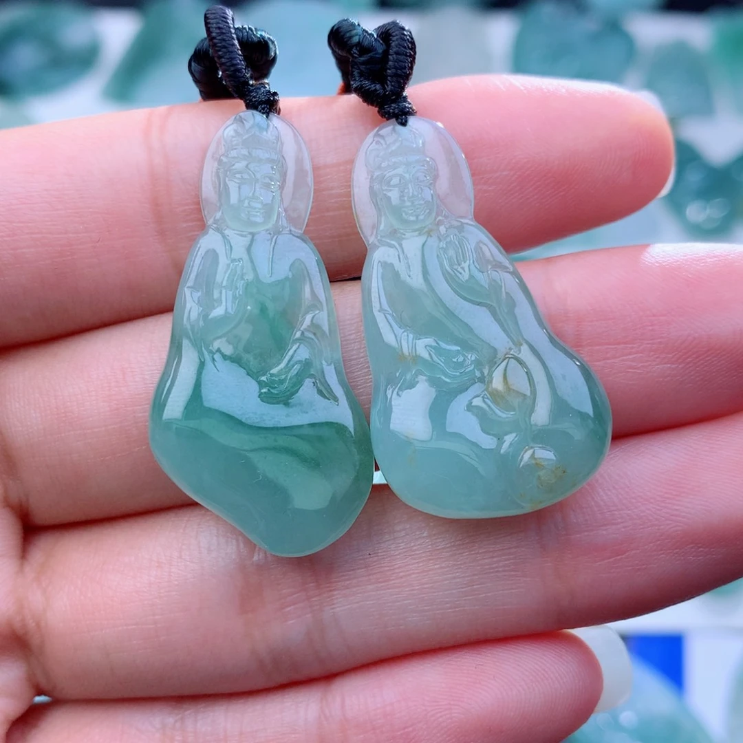 颈饰未镶嵌翡翠一对观音