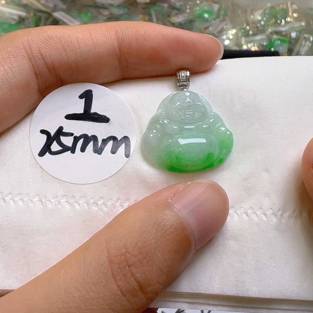 吊坠(不含链)18K金镶嵌翡翠