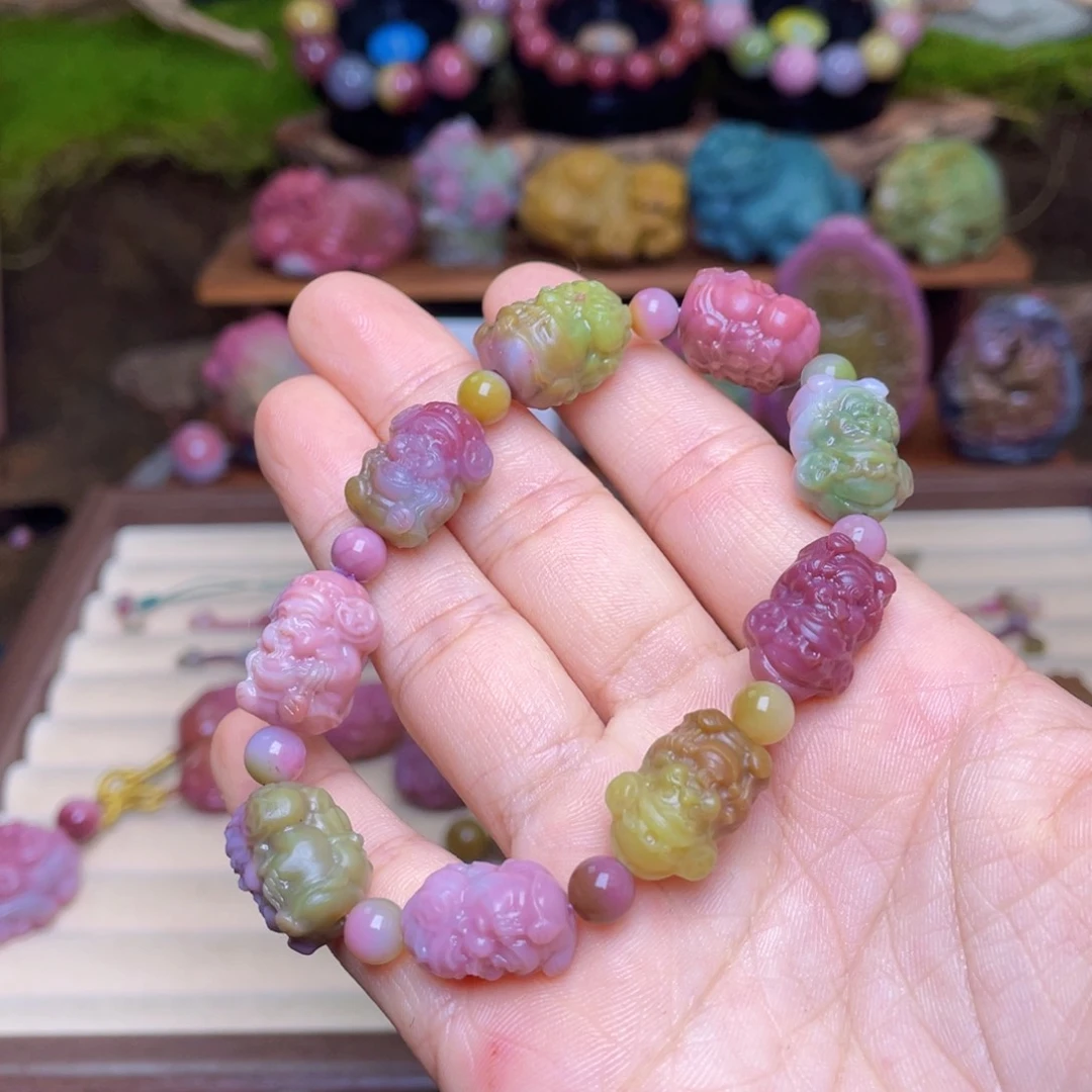 伟***爷玛瑙/玉髓未镶嵌珠宝半成品盐源玛瑙财爷手串