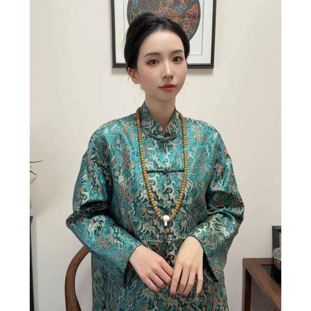 《五星出东方》唐装立领薄款时尚常规款气质秋季四季通用百搭中式