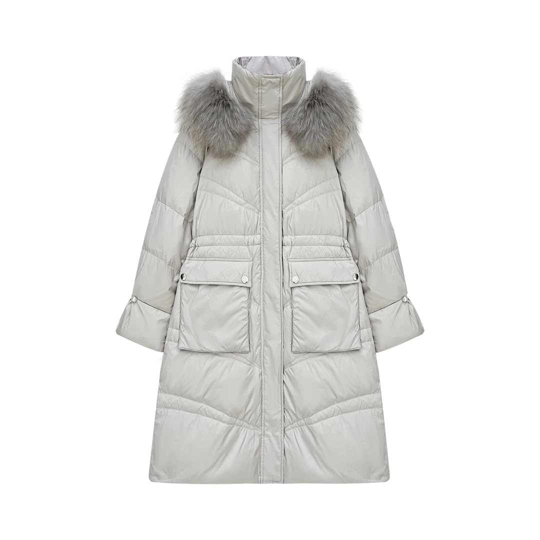 【薇哥内部自营】秋冬新款女士连帽大毛领宽松显瘦羽绒服1159