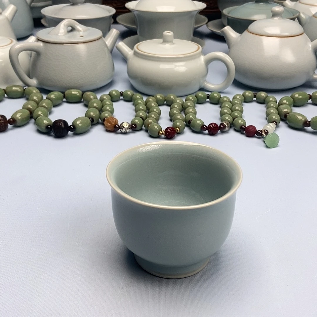 杯微微瑕天青玉兰杯原矿原釉原产地