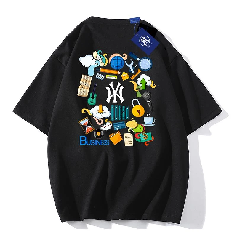 时尚百搭男士短袖t恤夏季新款2025纯棉休闲打底衫情侣款上衣体恤