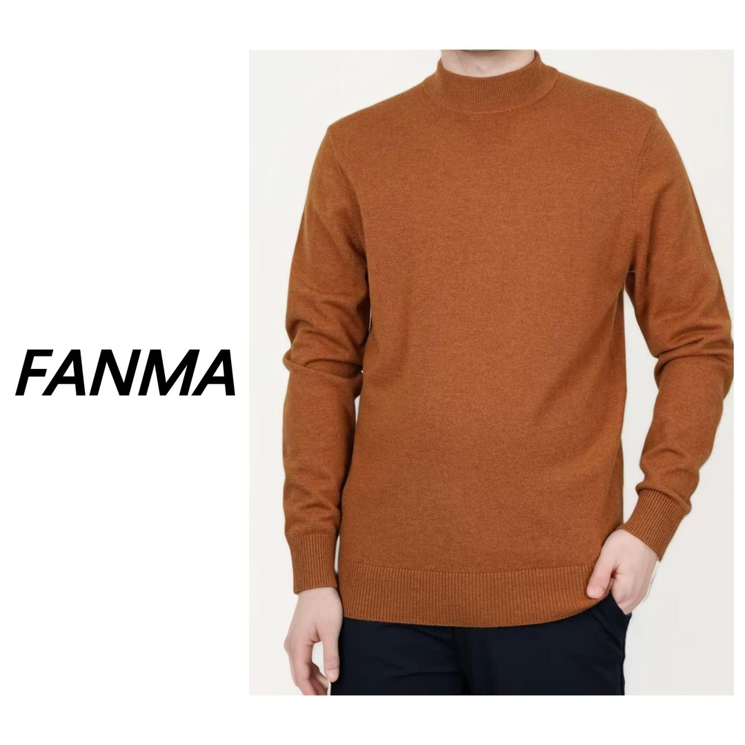 #绵羊毛# 男士半高领纯色平板羊毛衫 时尚百搭针织衫 F200-DH612