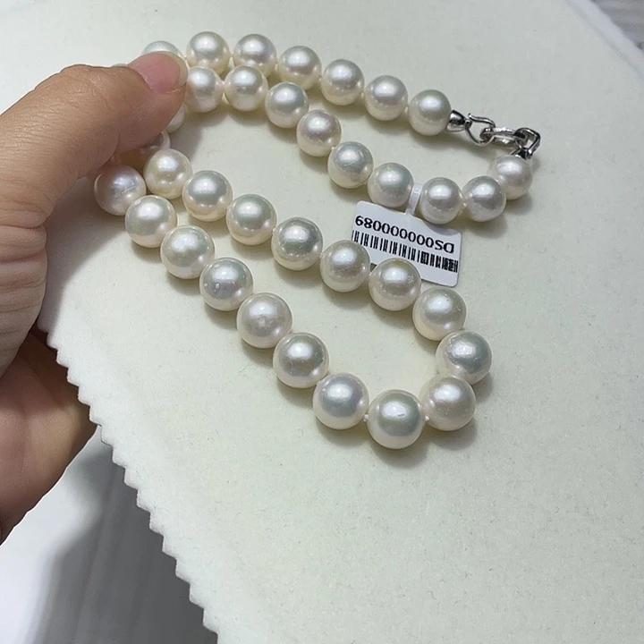 淡水珍珠银S925镶嵌颈饰卡11➕高品极光白炫澳绿炫彩