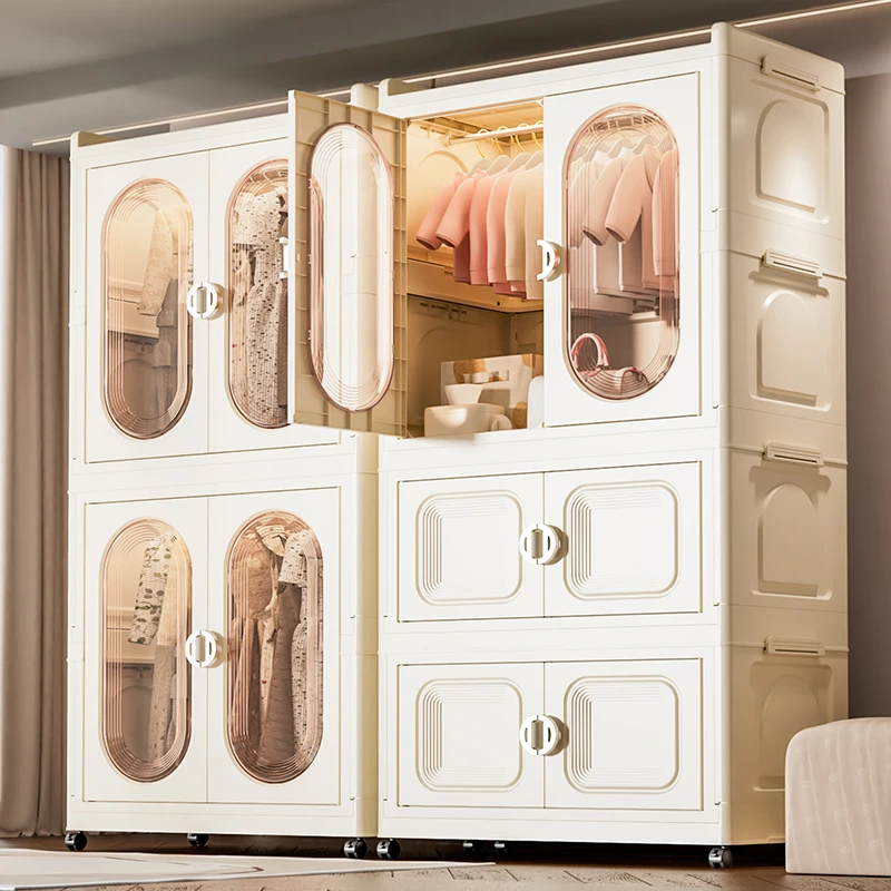 【大号70面宽儿童衣柜】免安装可折叠双开门宝宝衣物收纳柜婴儿衣橱