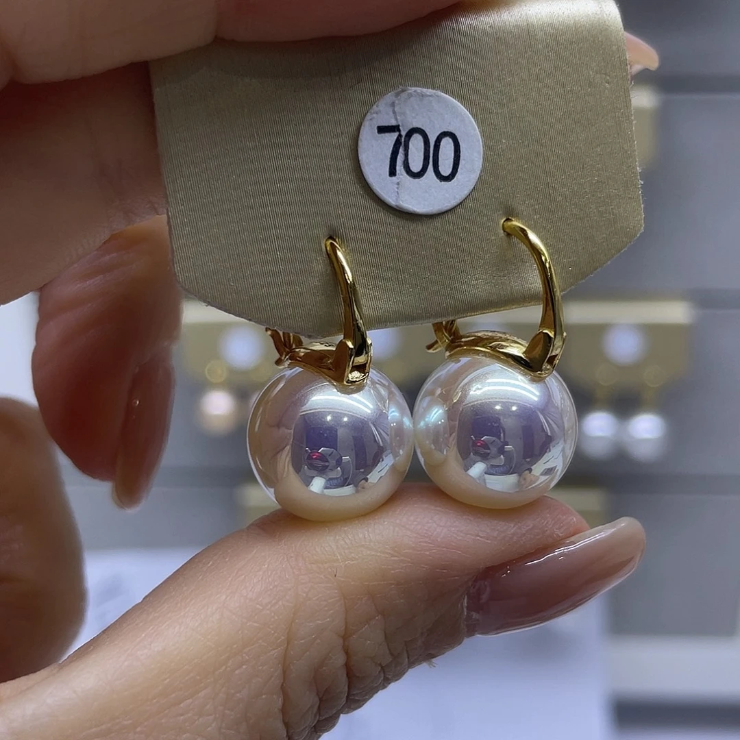 耳饰银S925镶嵌淡水珍珠