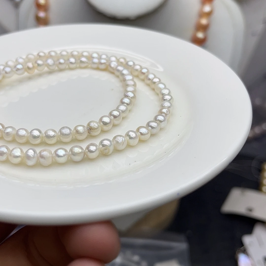 钛钢淡水珍珠项链