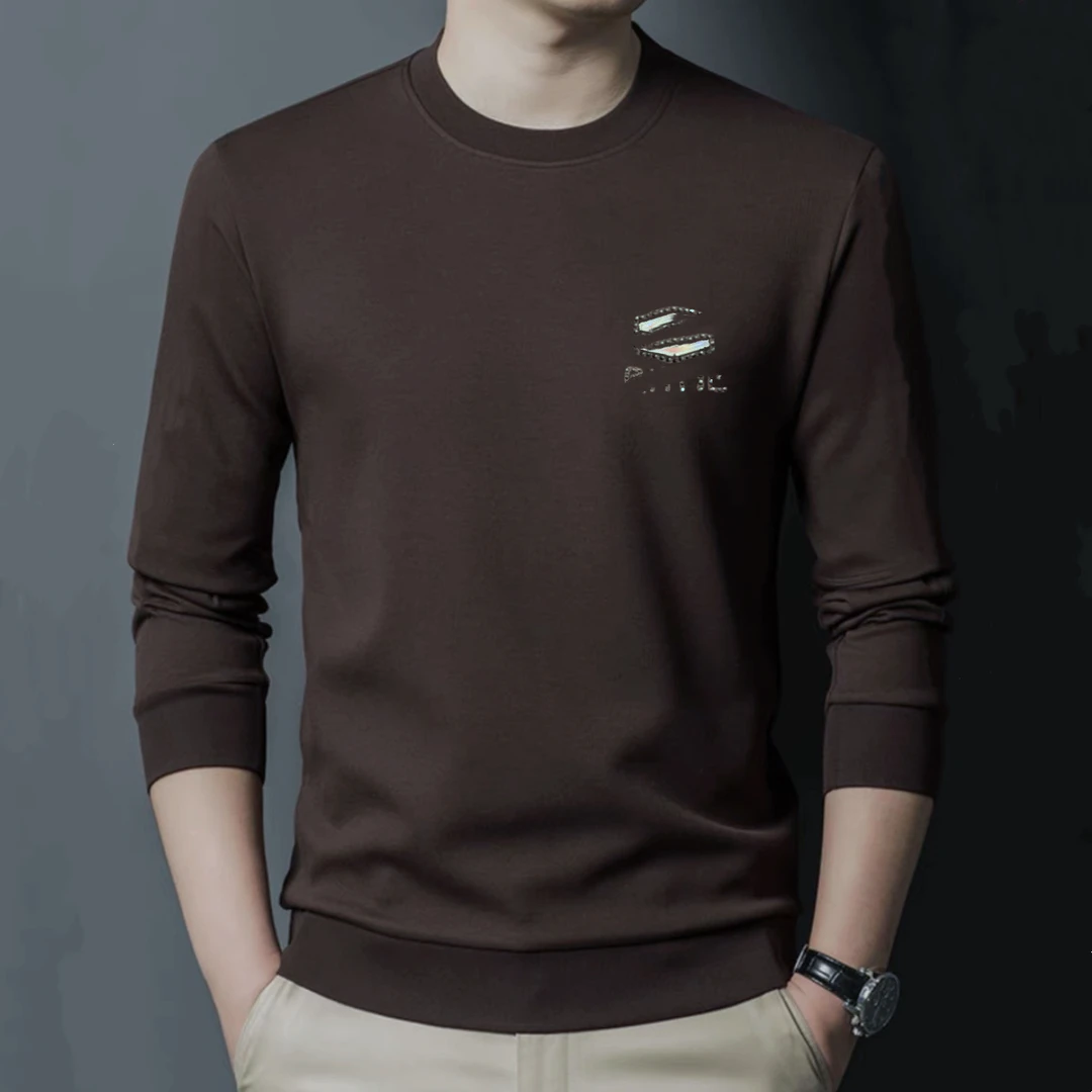 【北部庄园】男士春季商务休闲圆领百搭长袖打底卫衣打底衫/1304