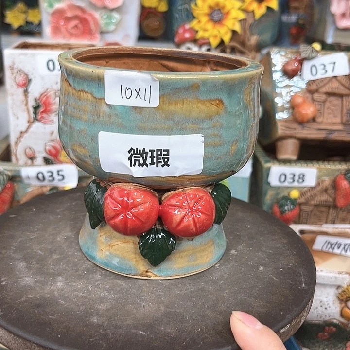 紫砂花盆粗陶材质多肉花盆