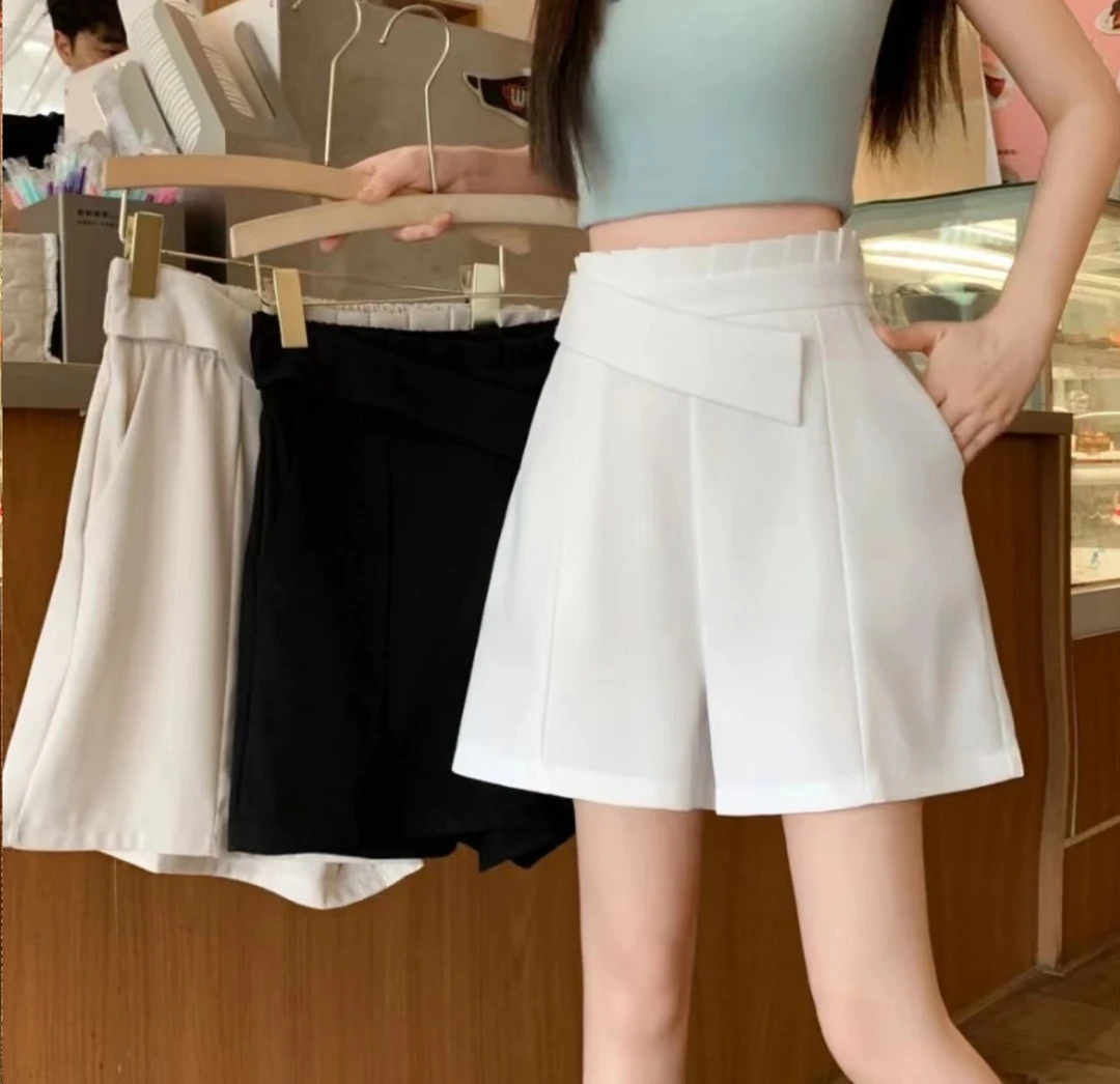 胖mm2025夏季新款大码女装韩版宽松西装短裤遮肉显瘦阔腿裤