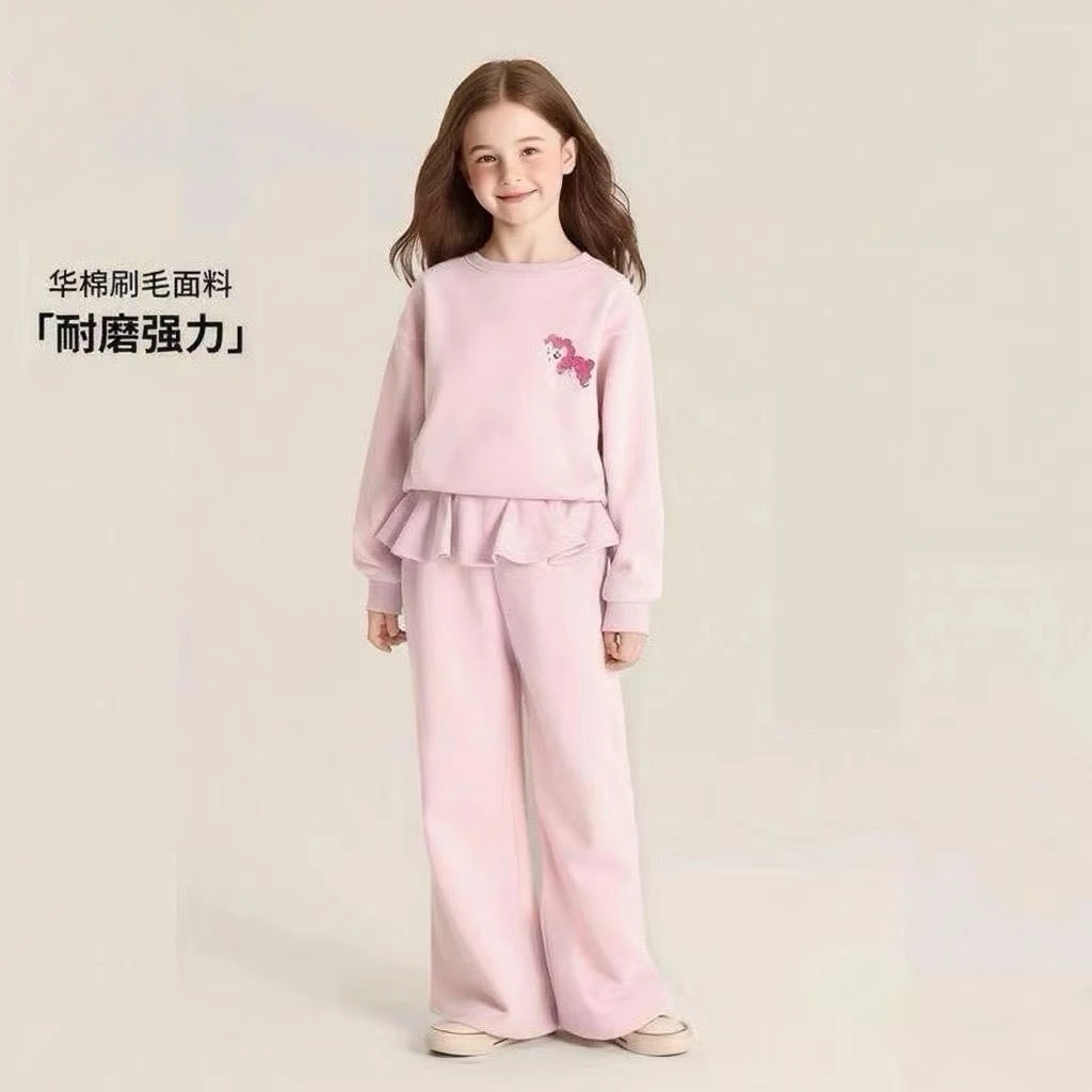 橙3608女童套装秋冬装2025新款女孩休闲卫衣裤中大童洋气两件套