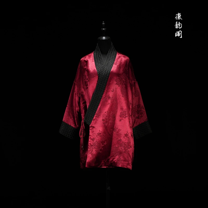 鸿运当头| 徽韵阁正红45姆米桑蚕丝香云纱手工编制汉服交叉领中式