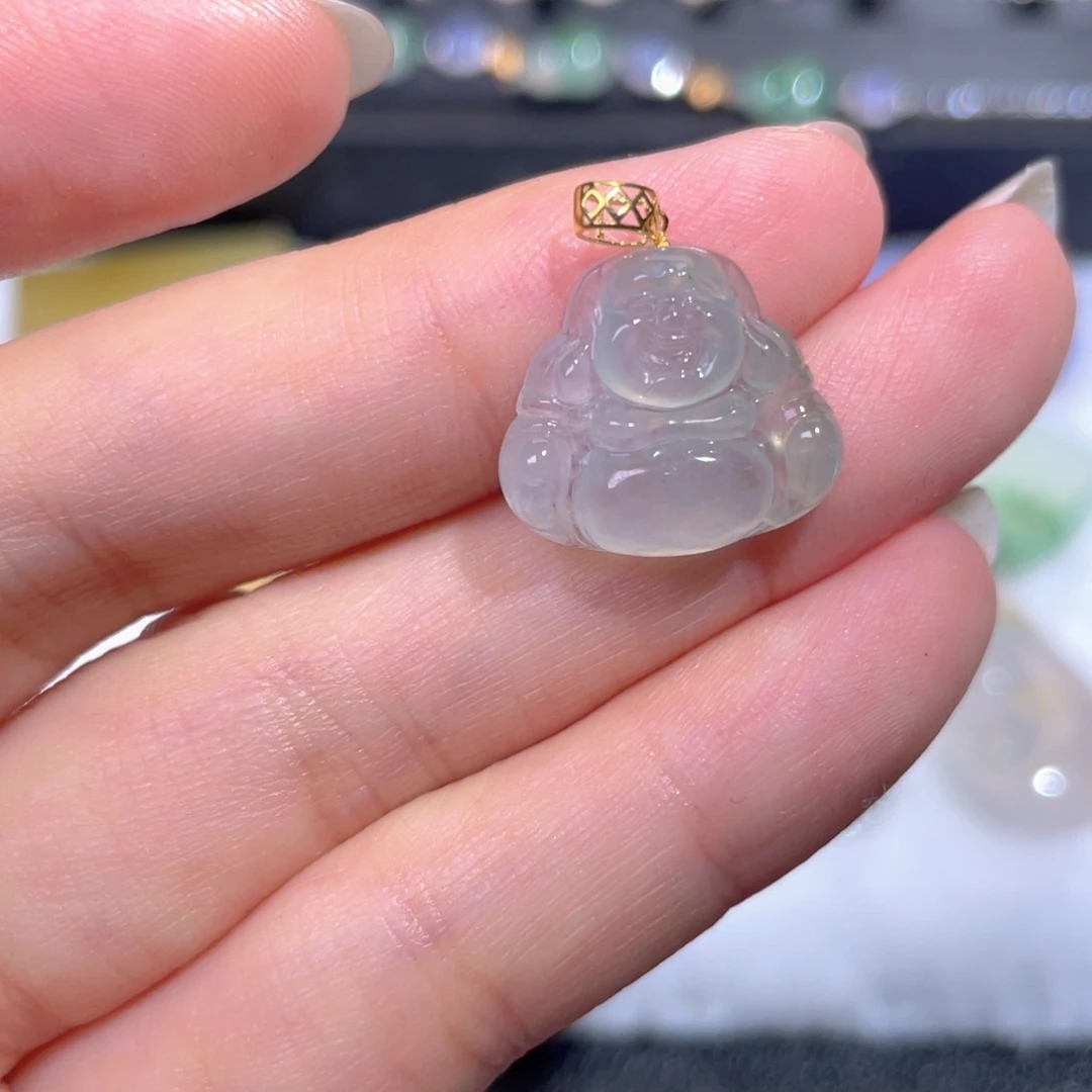 颈饰18K金镶嵌翡翠翡翠