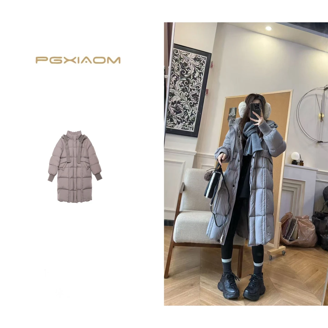 润秀定制灰色针织连帽外套YR9713（帽子可拆）