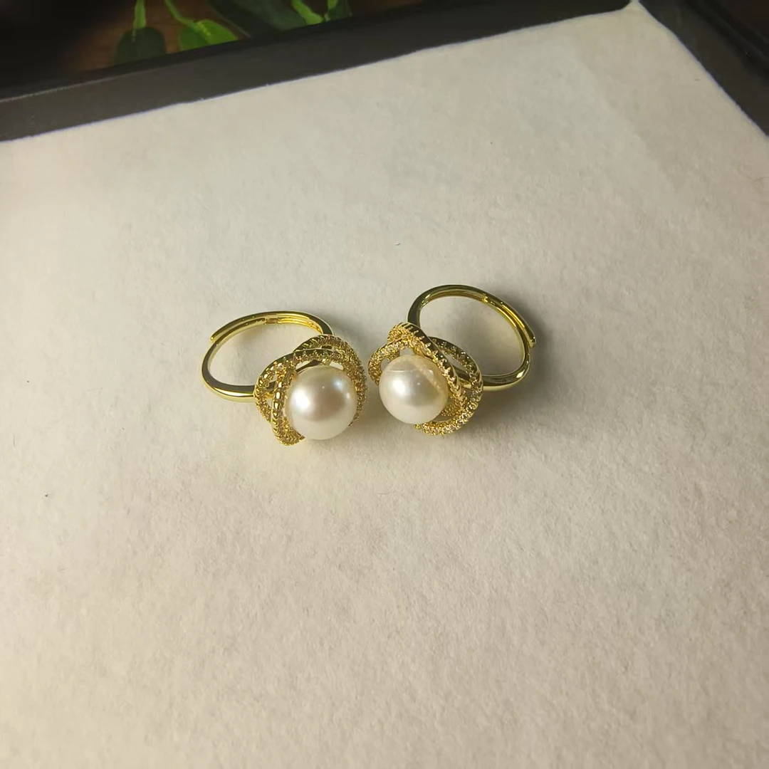 【睿泽鉴宝】淡水无核珍珠三生三世戒指多样性发一/有瑕 9mm  V0513