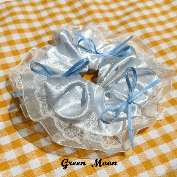 【夜语温柔】甜酷辣妹卡通可爱蓝色发绳发圈原创B492