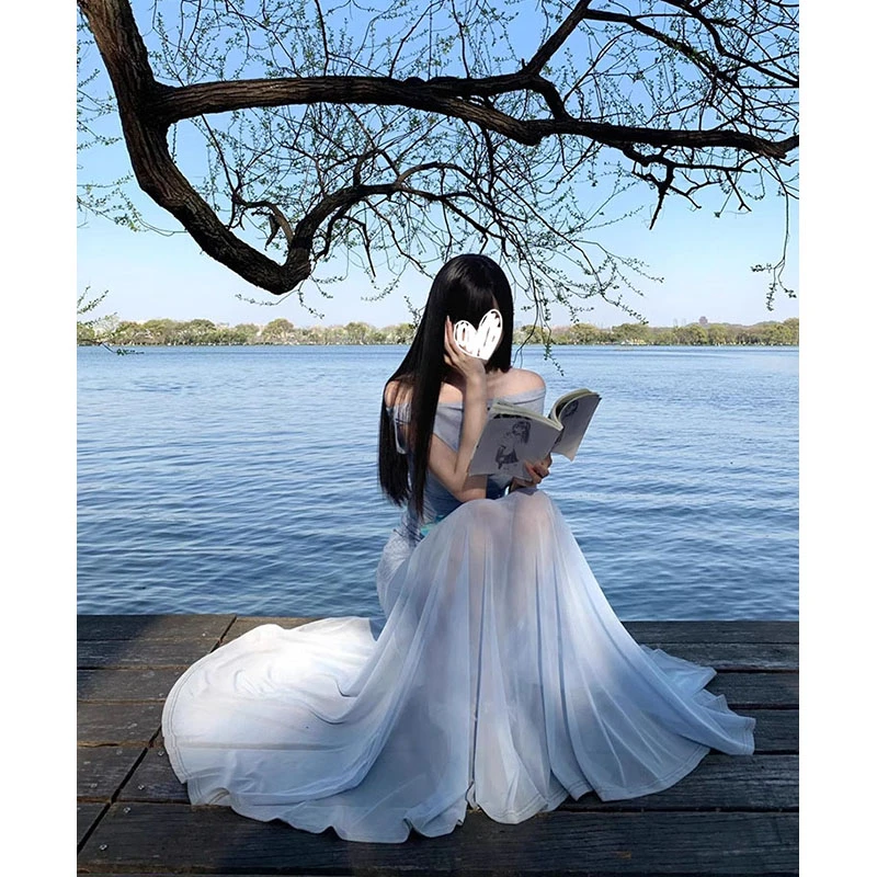 法式气质设计感露肩罩衫女装夏季海边度假风收腰包臀裙抹胸裙套装