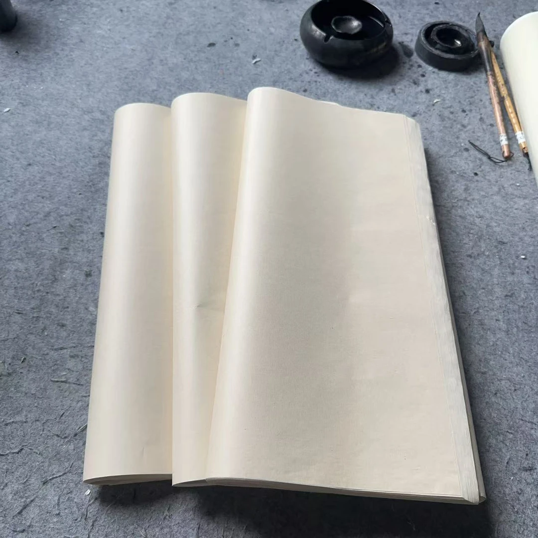 四尺三开仿古加厚半生半熟书画纸书法练习国画创作专用仿古50张