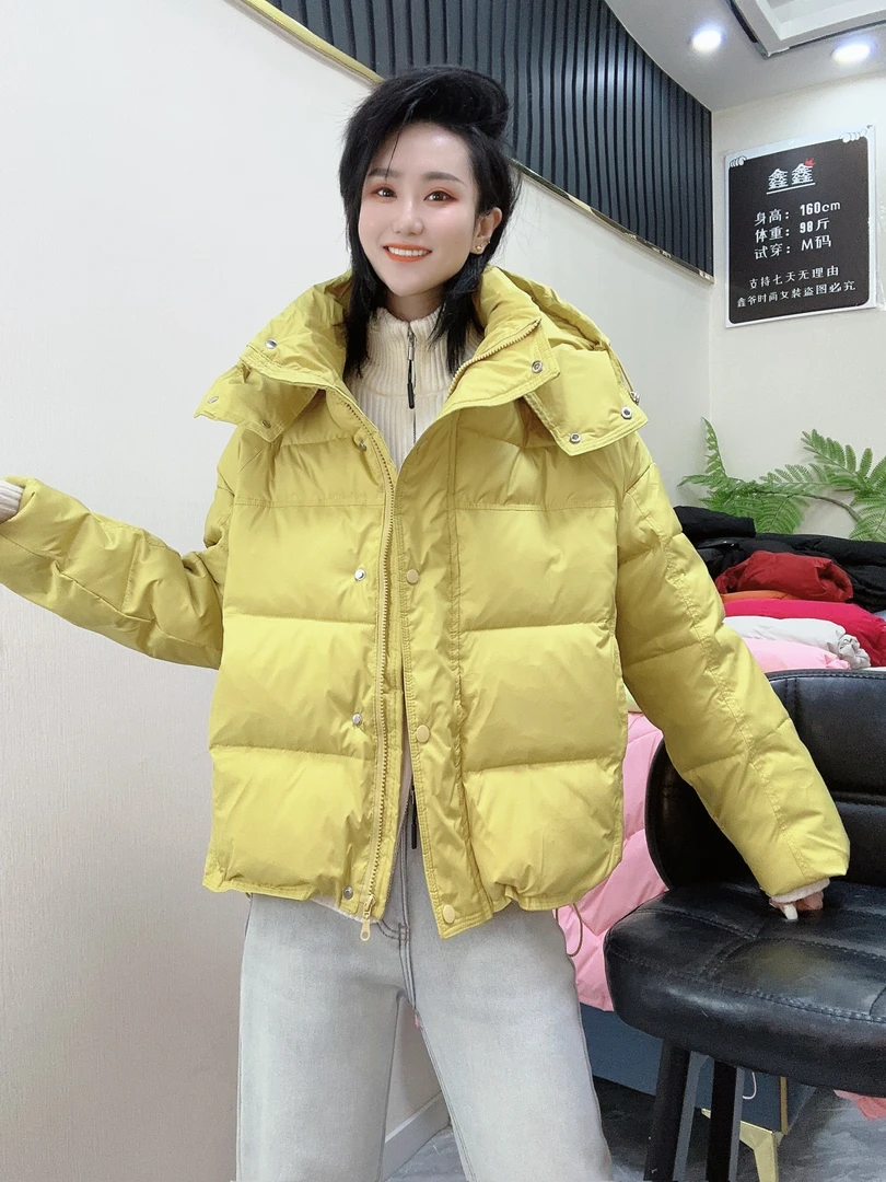 【鑫爷】冬季简约大气连帽宽松显瘦休闲棉服外套舒适保暖988