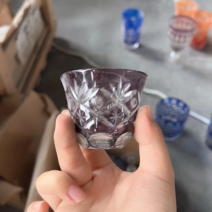 手柄款水晶玻璃手工雕刻水晶玻璃呗