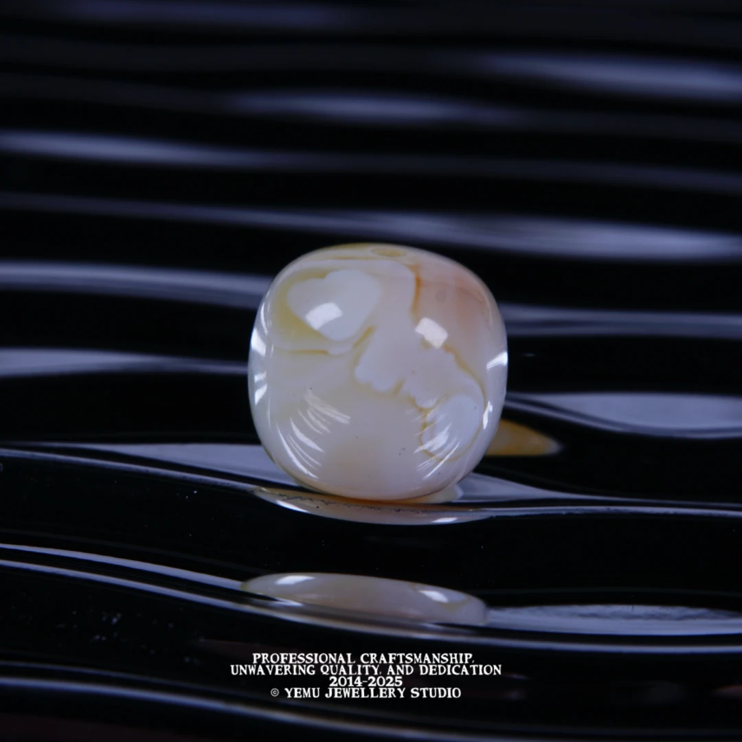 S21（10.0mm)10毫米彩沁特色妖纹老型配珠 一物一拍 天然俄料蜜蜡