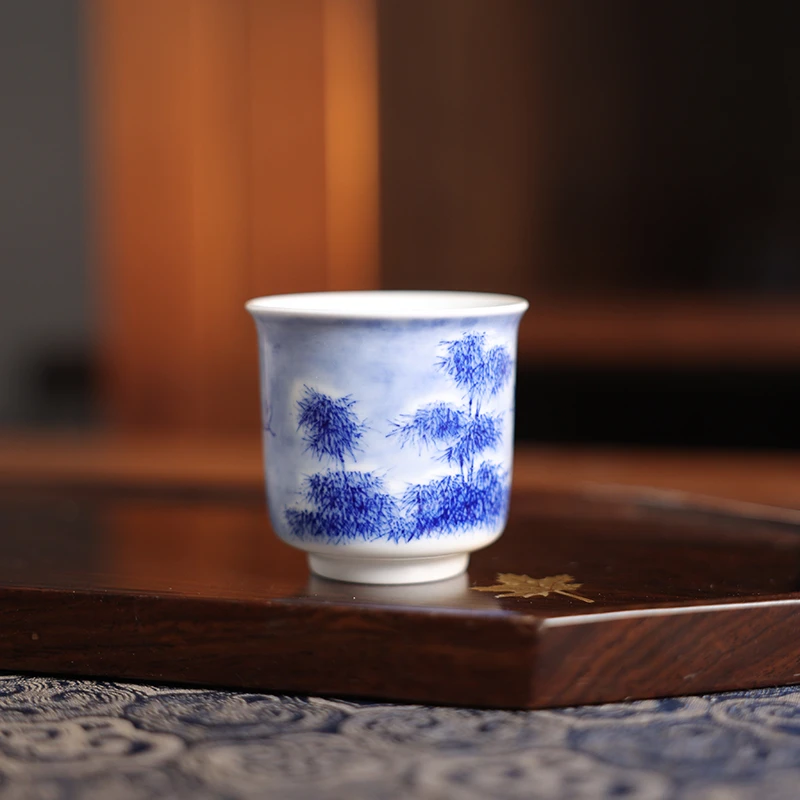 【小乔赏瓷】九段雪景竹子闻香杯（jd541）