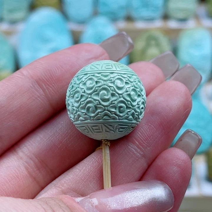 绿松石未镶嵌珠宝奇石19.8mm