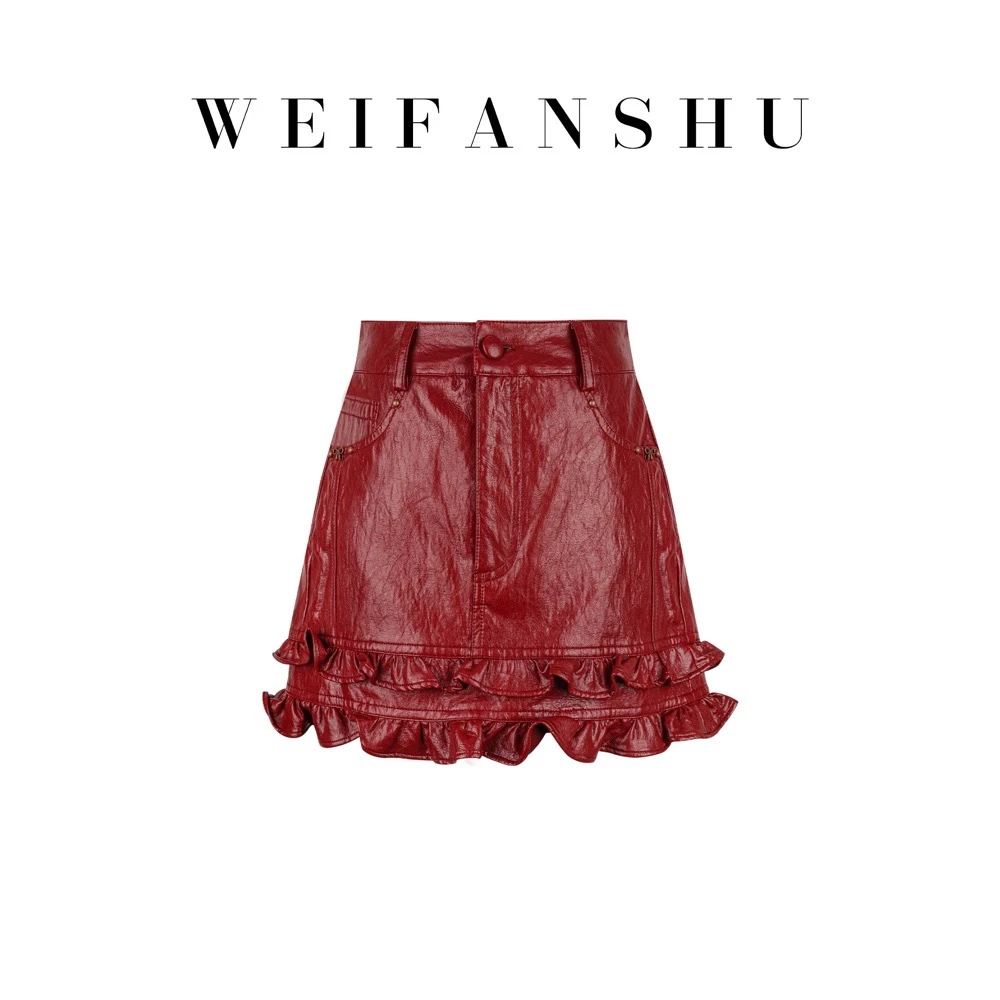 WEIFANSHU/魏凡舒【暗夜情人】秋冬新款高腰设计感百搭气质半裙