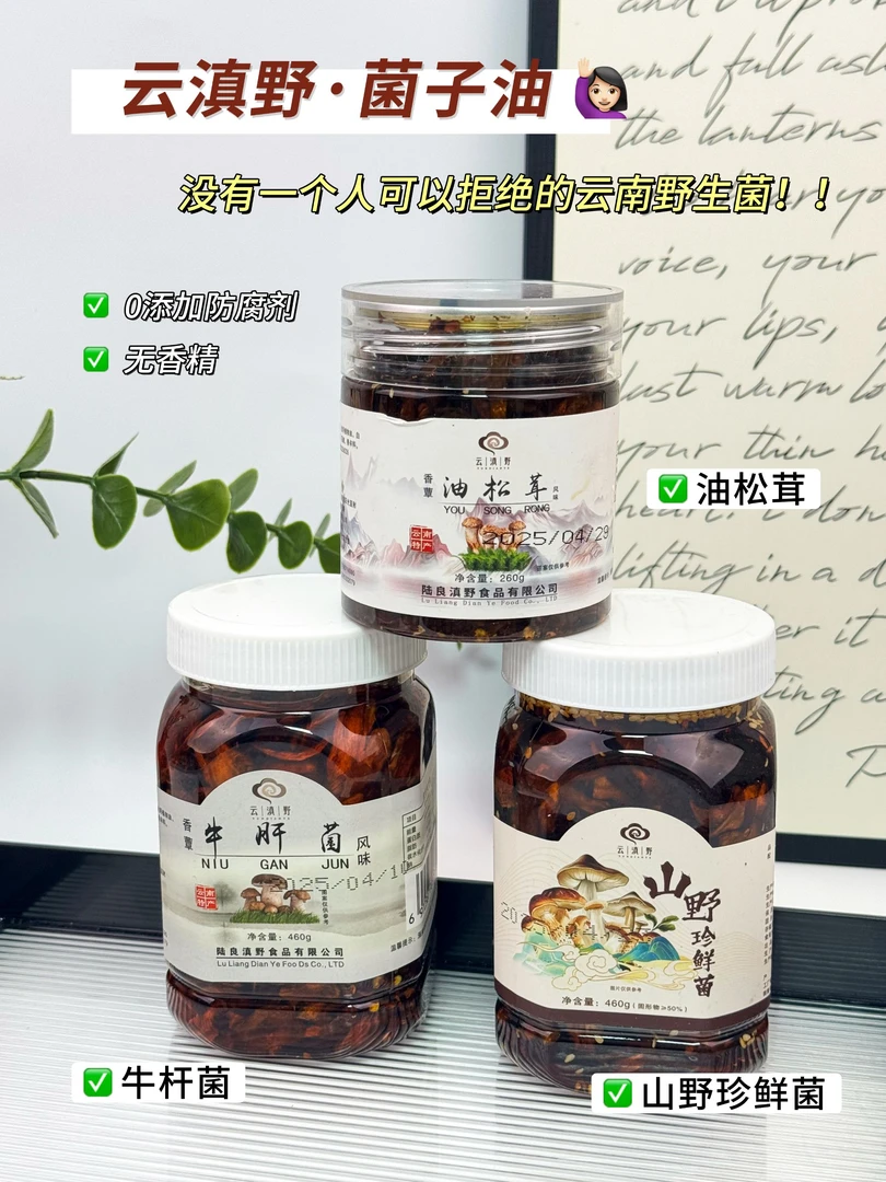 云南产即食油炸鸡枞菌松茸菌牛肝菌小吃拌面菌菇酱下饭菜正宗菌子