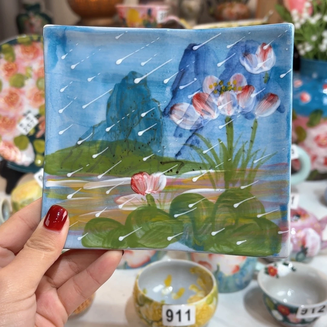 景德镇手绘高温釉下彩陶瓷茶具