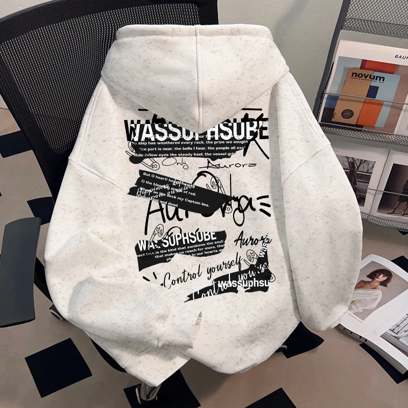 WASSUP HSUBE高街潮流oversize男士重磅连帽卫衣设计感扎染上衣潮