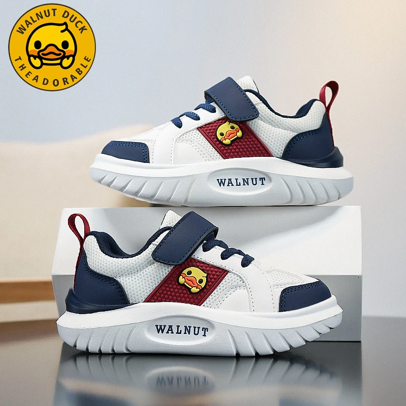 小黄鸭男童鞋子2025春秋新款透气网面休闲宝宝舒适防滑儿童运动鞋